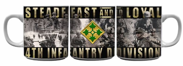 Picture of 4th Infantry Division Steadfast and Loyal on 15 oz. White Ceramic Mug