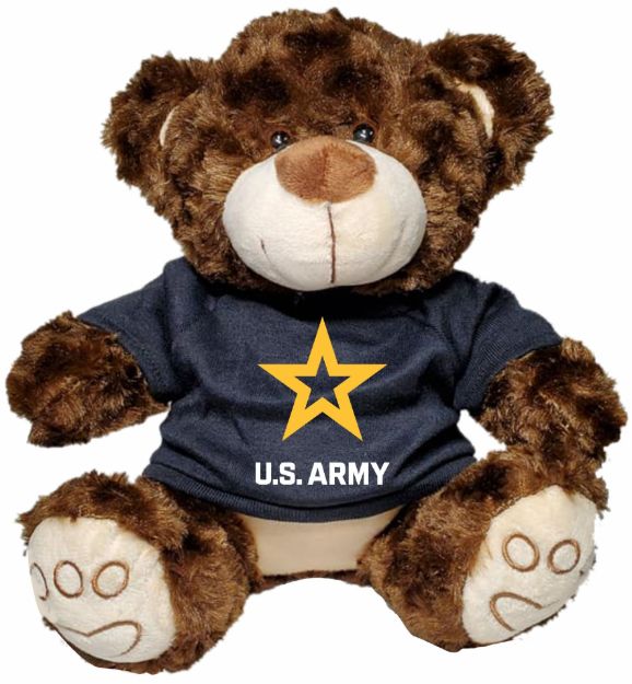 Picture of Army Star Dark Brown Plush Bear