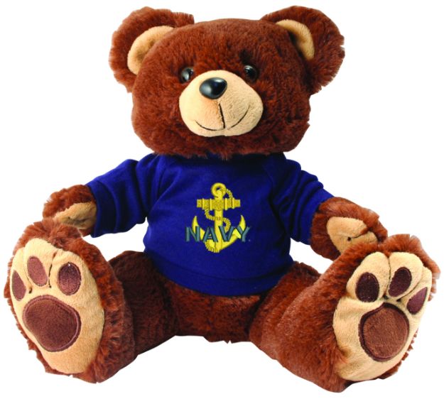 Picture of Navy Anchor Plush Brown Big Foot Bear