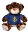 Picture of Navy Anchor Plush Dark Brown Bear