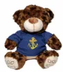 Picture of Navy Anchor Plush Dark Brown Bear