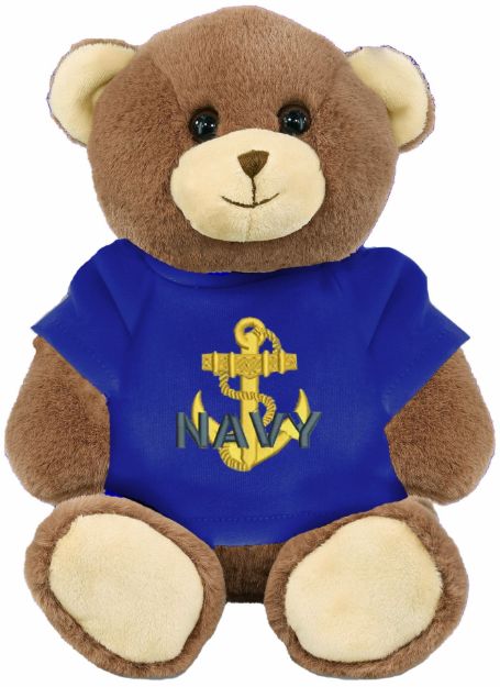 Picture of Navy Anchor Super Soft Brown Bear