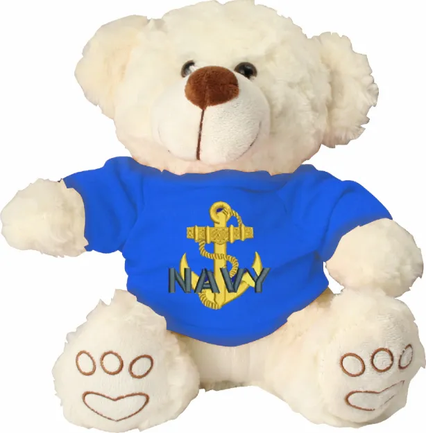 Picture of Navy Anchor Plush Cream Bear