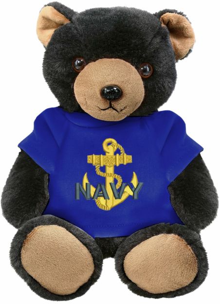 Picture of Navy Anchor Super Soft Black Bear