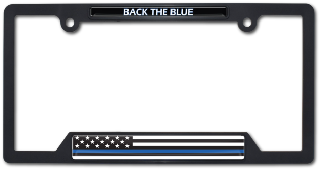 Picture of License Plate Frame - Blue Line (Police)