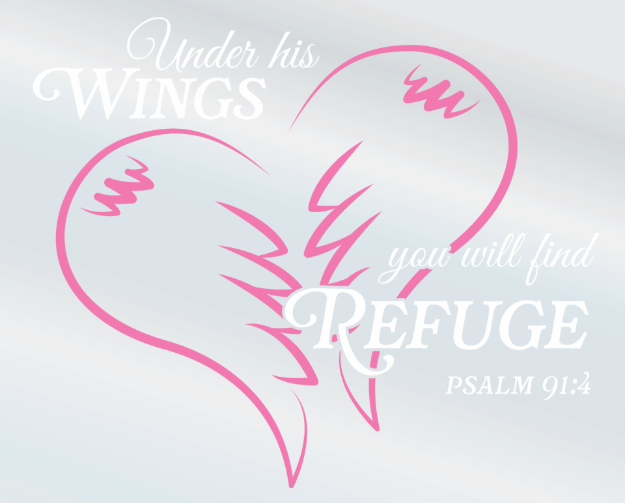 Picture of Mylar Decal - Under His Wings You Will Find Refuge 4.75"