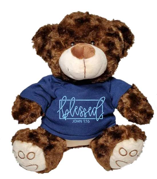 Picture of Blessed John 1:16 Dark Brown Plush Bear