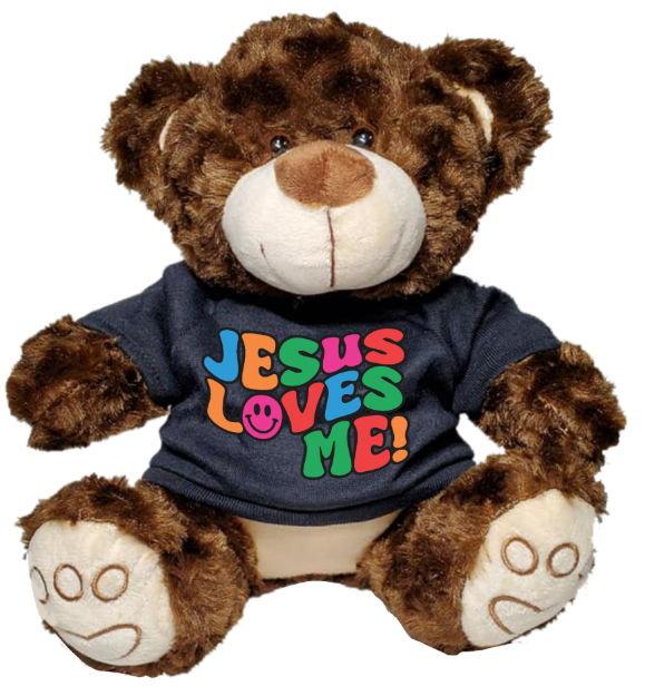 Picture of Jesus Loves Me Dark Brown Plush Bear