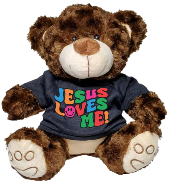 Picture of Jesus Loves Me Dark Brown Plush Bear