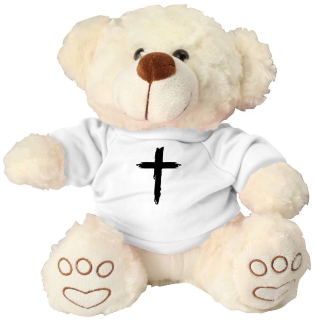 Picture of Cross Design Cream Plush Bear