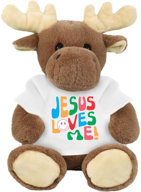 Picture of Jesus Loves Me Plush Brown Moose