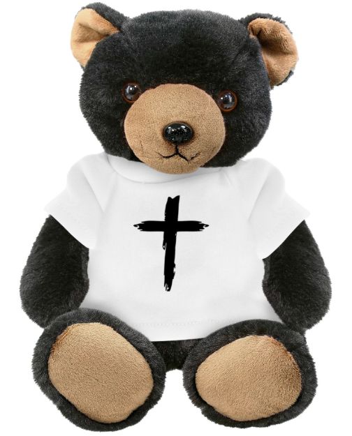 Picture of Cross Design Plush Black Bear