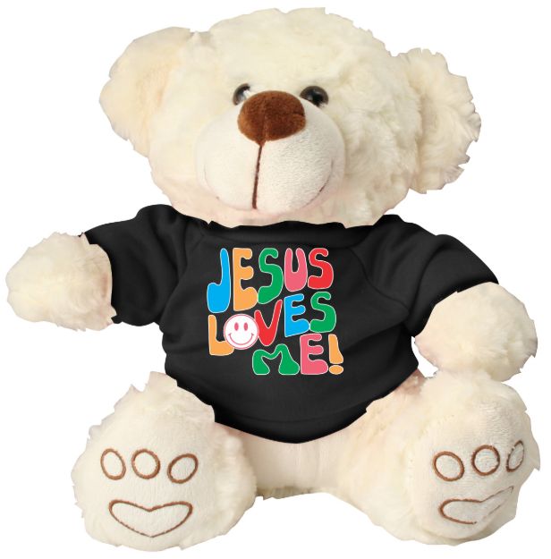 Picture of Jesus Loves Me Cream  Plush Bear