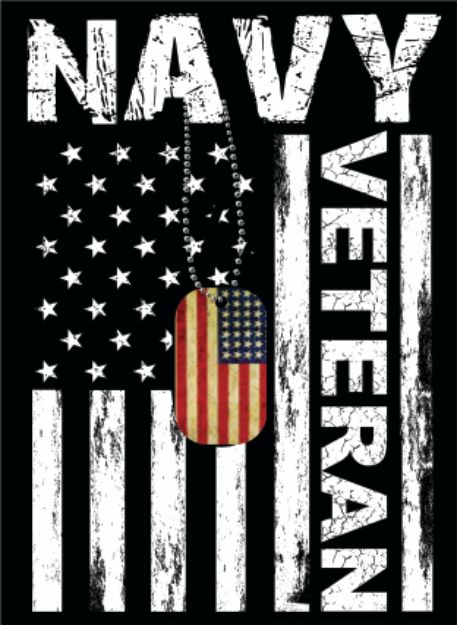 Picture of Mylar Decal- Navy Veteran with Dogtags