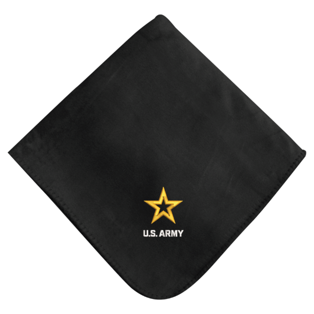 Picture of U.S. Army Star DEMB on Black Fleece Blanket