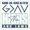 Picture of Sticker - God Is Greather than the Highs and Lows