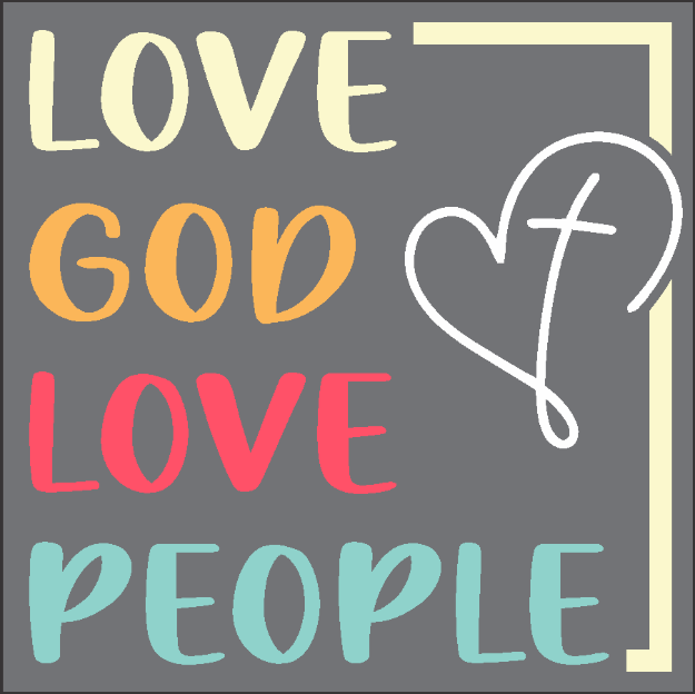 Picture of Die Cut Magnet - Love God Love People