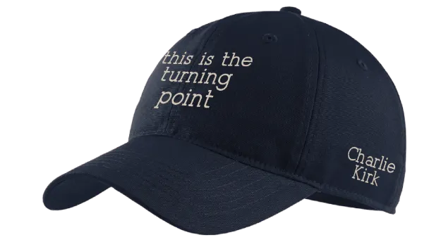 Picture of This is the Turning Point Charlie Kirk on Blue Ball Cap