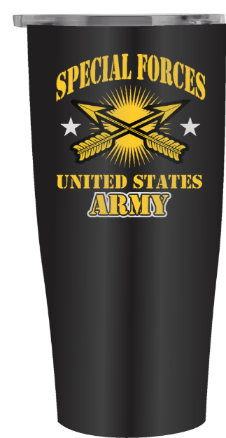 Picture of Special Forces on 20oz Black Stainless Tumbler