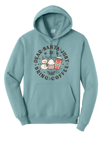 Picture of Dear Santa, Just Bring Coffee Hoodie