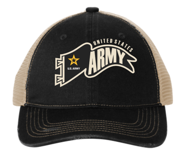 Picture of United States Army Waving Pennant on Black/Stone Ball Cap