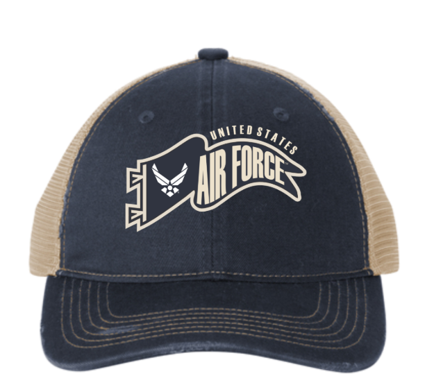 Picture of United States Air Force Waving Pennant on Blue/Stone Ball Cap