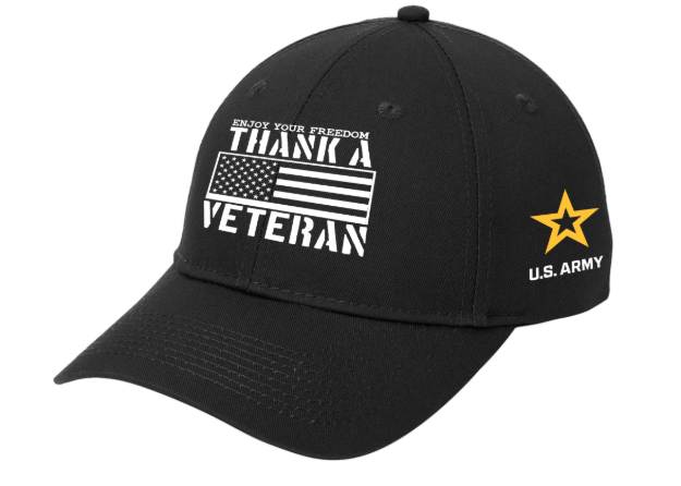 Picture of Thank A Veteran - U.S. Army on Black Ball Cap