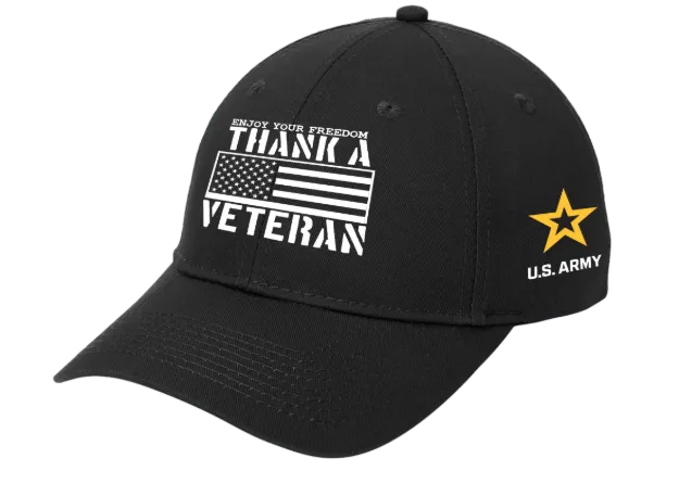 Picture of Thank A Veteran - U.S. Army on Black Ball Cap
