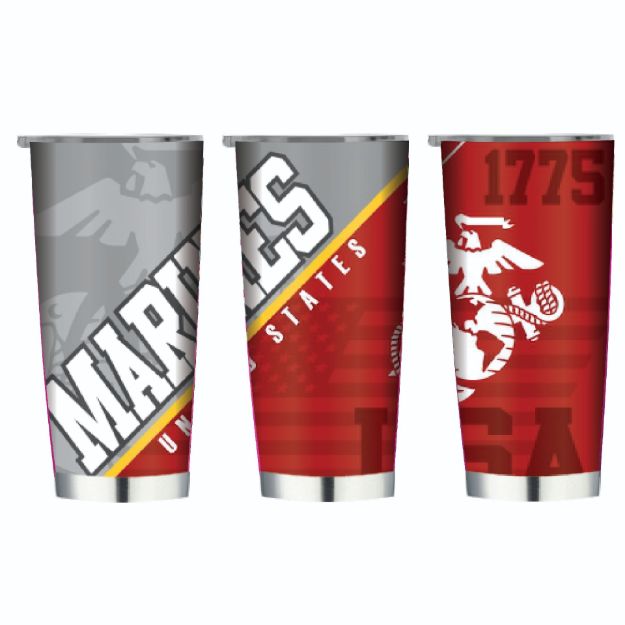 Picture of United States Marines on 20oz Double Wall Stainless Tumbler