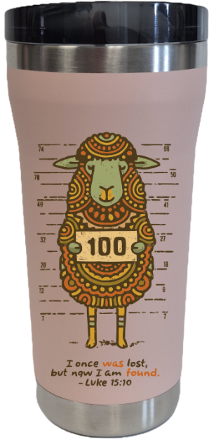 Picture of I Once Was Lost but Now I am Found Luke 15:10 on 20oz Stainless Tumbler