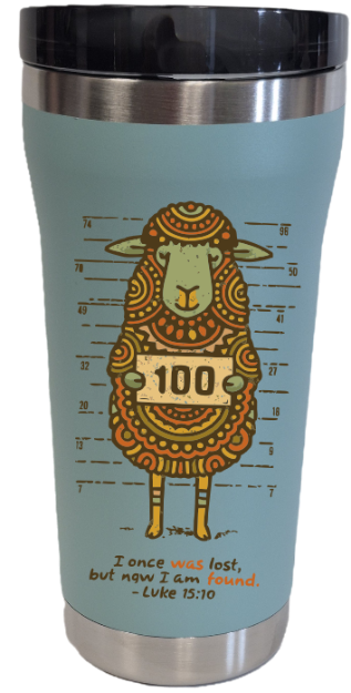 Picture of I Once Was Lost but Now I am Found Luke 15:10 on 20oz Stainless Tumbler