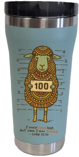 Picture of I Once Was Lost but Now I am Found Luke 15:10 on 20oz Stainless Tumbler