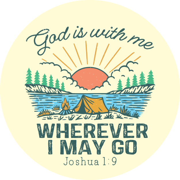 Picture of Vinyl Sticker - God is with Me Wherever I May Go