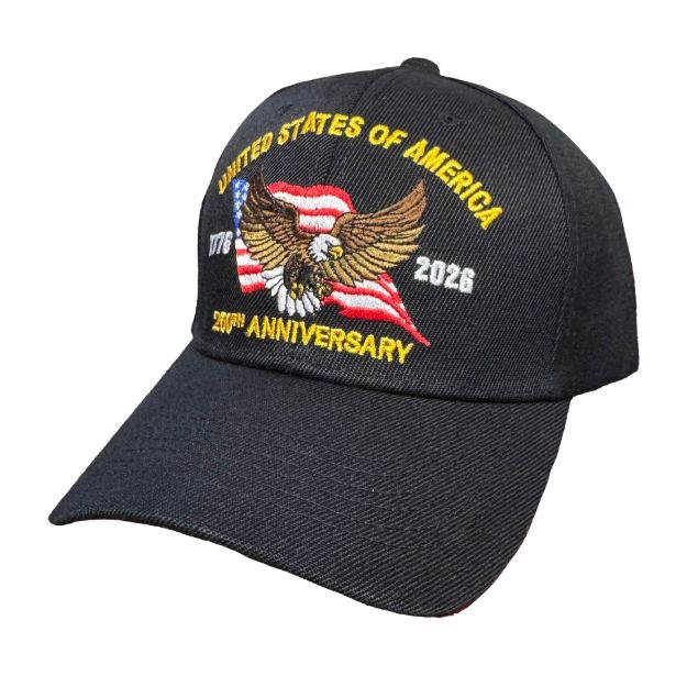 Picture of United States of America 250th Anniversary Black Ball Cap