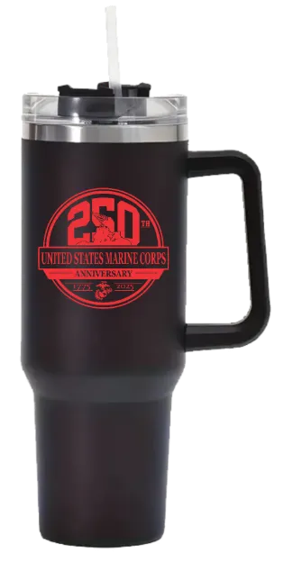 Picture of United States Marine Corps 250th Anniversary on 40oz Double Wall Tumbler with Handle