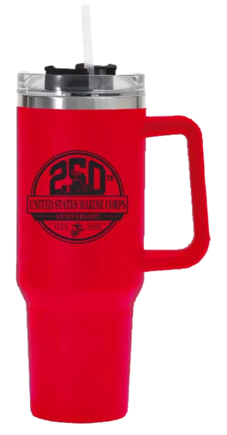 Picture of United States Marine Corps 250th Anniversary on 40oz Double Wall Tumbler with Handle