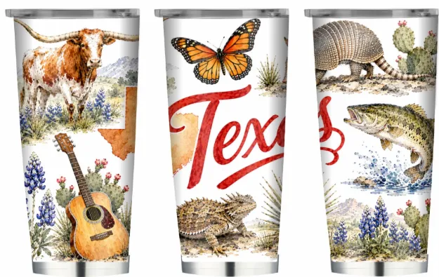 Texas Elements on 20oz Double Wall Stainless Tumbler