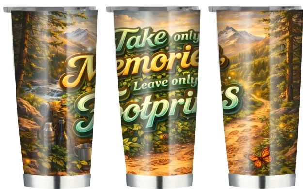 Take Only Memories on 20oz Double Wall Stainless Tumbler