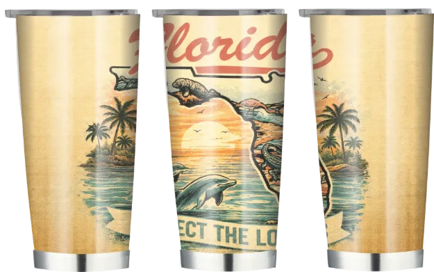 Florida Respect the Locals on 20oz Double Wall Stainless Tumbler