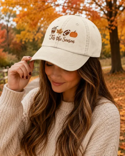 Pumpkin Season on Khaki Ball Cap