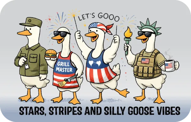 Sticker - Stars, Stripes and Silly Goose Vibes