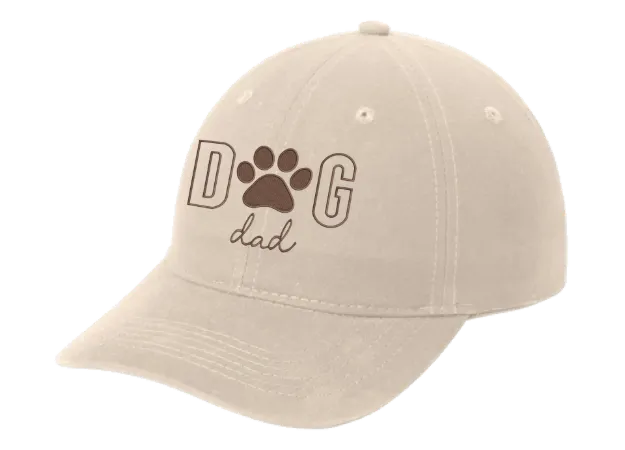 Dog Dad on Khaki Ball Cap